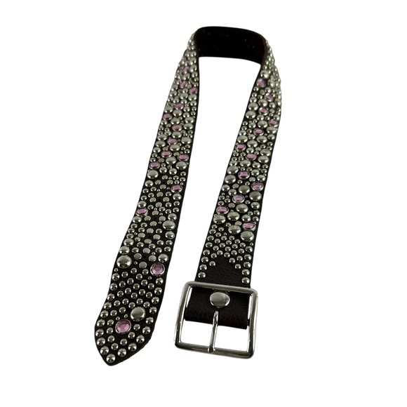 Glamour Brown Genuine Leather With Rhinestones Style Size 34 Unisex Belt main image 7